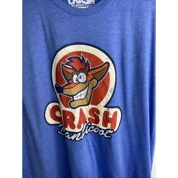 Sony Activision Crash Bandicoot Heather Blue Men's T-Shirt‎ XL RN#117508 - Picture 2 of 5
